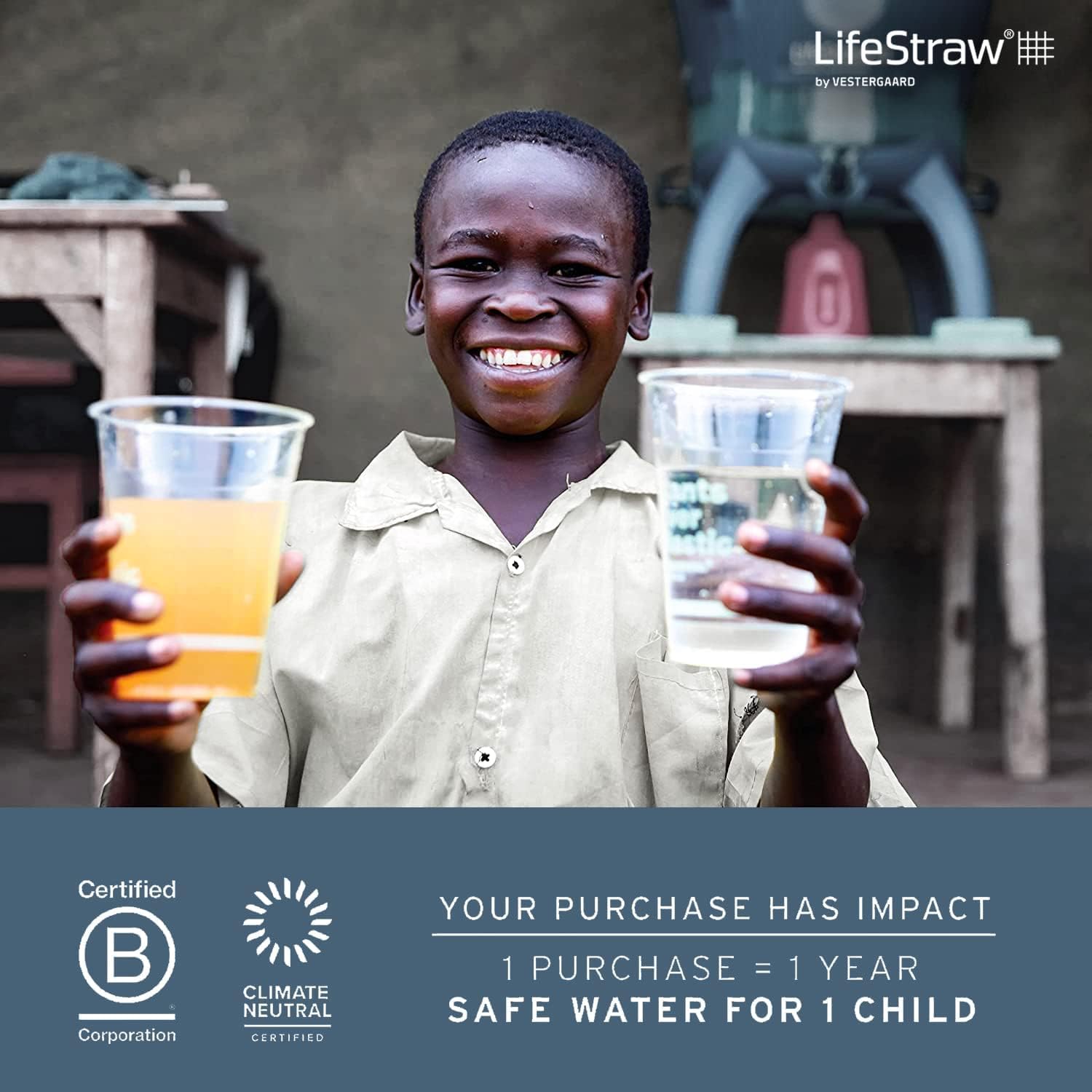 Peak Series Water Filter Straw, Mountain Blue