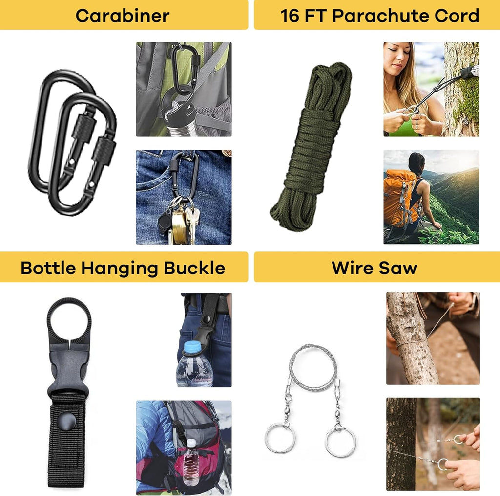 Survival Kit, Emergency Kit and First Aid Kit for Outdoor, Survival Gear , Perfect for Camping, Hiking and Hunting