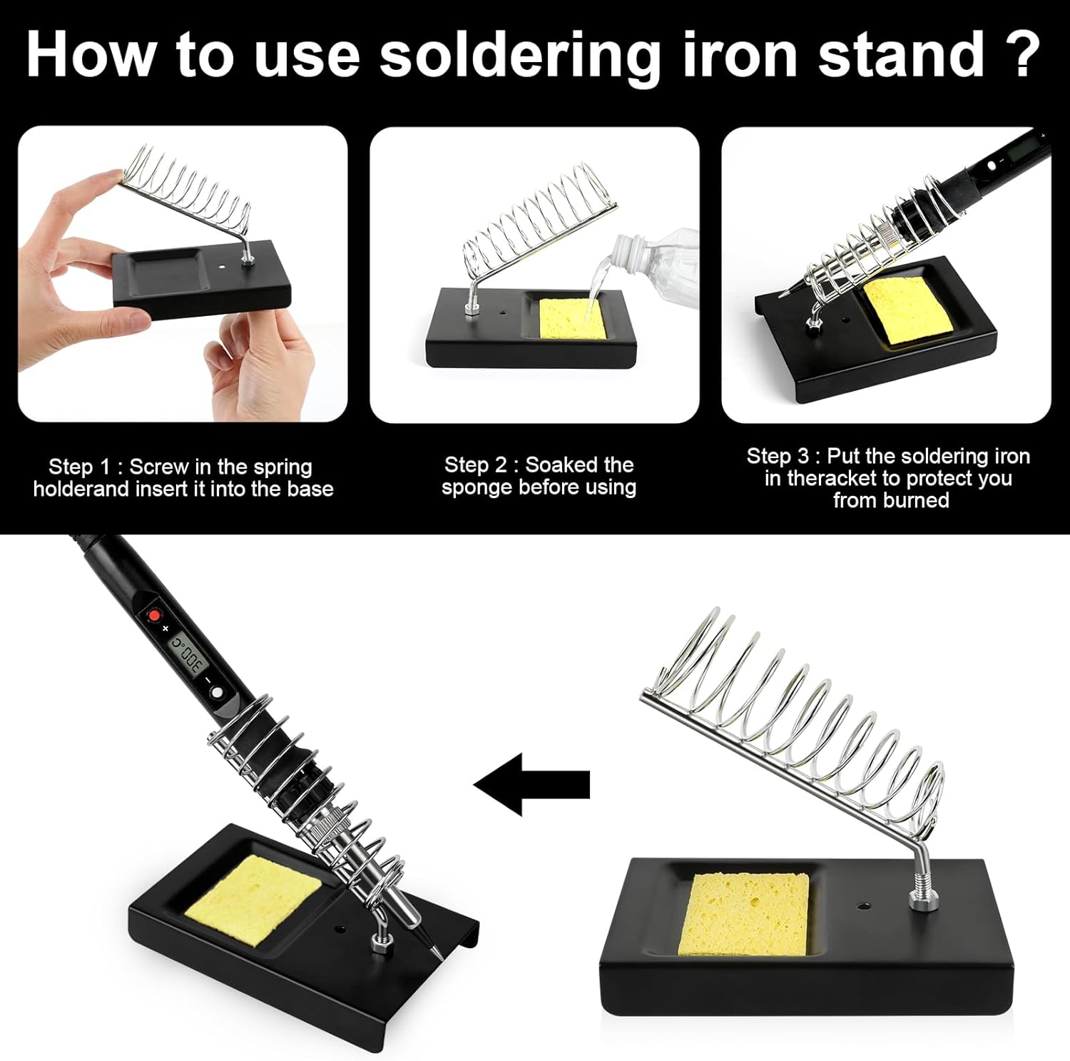 Soldering Iron Kit, 80W Professional Soldering Kit for Electronics Adjustable Temperature Soldering Iron Tool with Solder Wire, Tweezers, Soldering Iron Stand