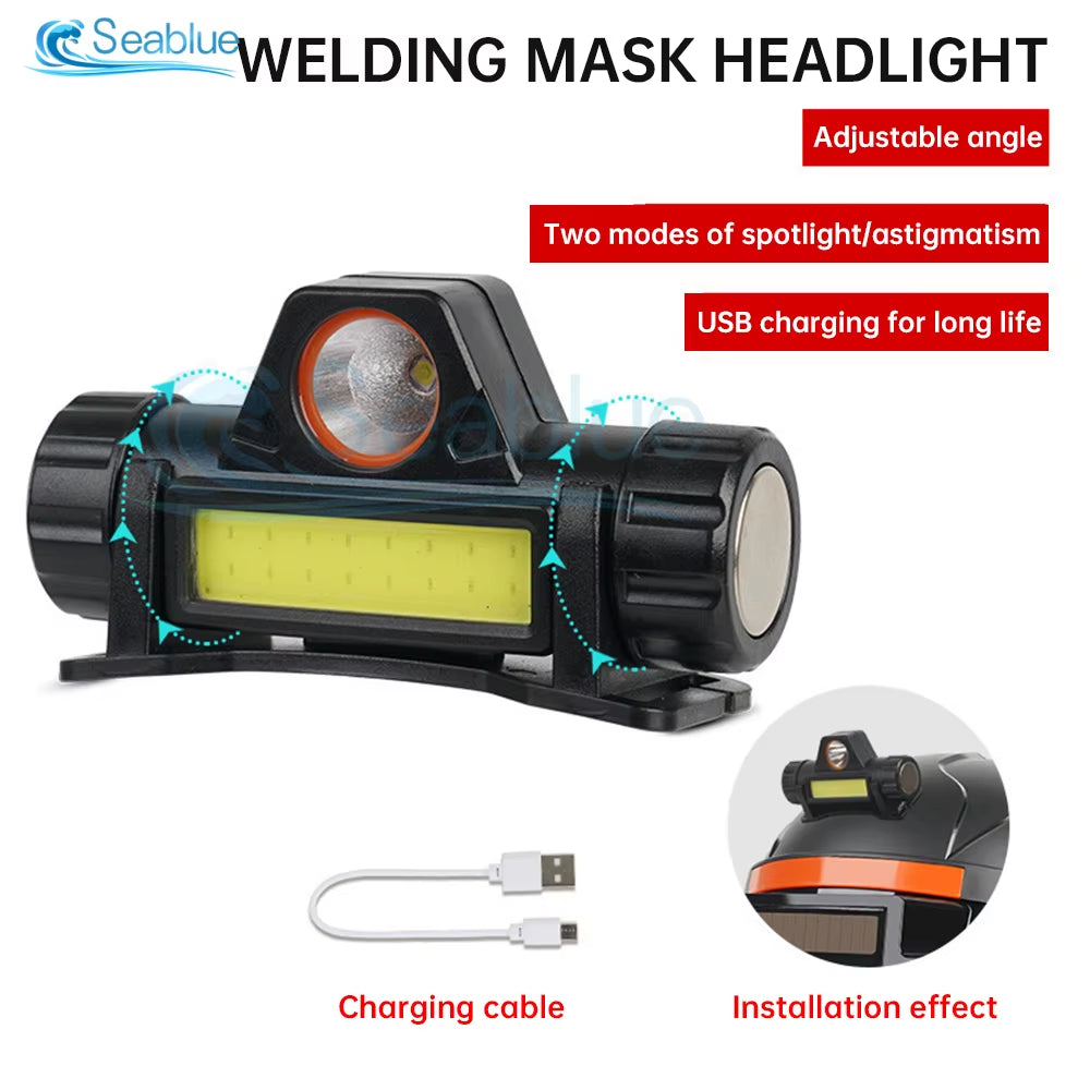 Automatic Photoelectric Welding Face Cover Lamp USB Charging Dual-Purpose Headlight Argon Arc Welding Cap Welding Lighting