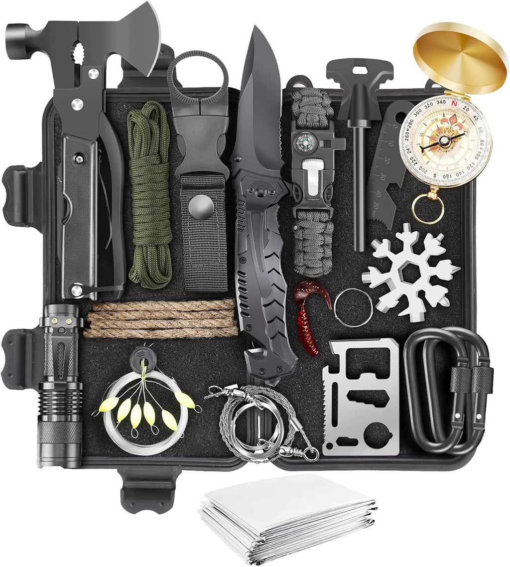 Survival Kit, Emergency Kit and First Aid Kit for Outdoor, Survival Gear , Perfect for Camping, Hiking and Hunting