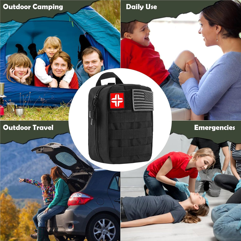 Survival Kit, Emergency Kit and First Aid Kit for Outdoor, Perfect for Camping, Outdoor Adventure, Hiking and Hunting
