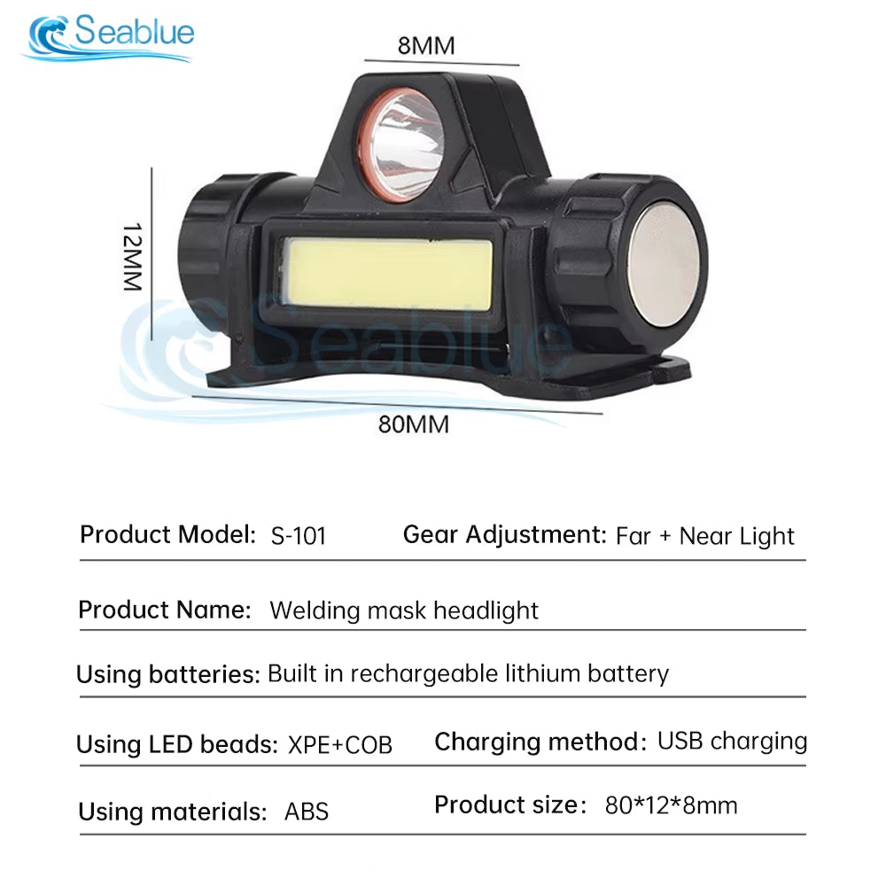 Automatic Photoelectric Welding Face Cover Lamp USB Charging Dual-Purpose Headlight Argon Arc Welding Cap Welding Lighting